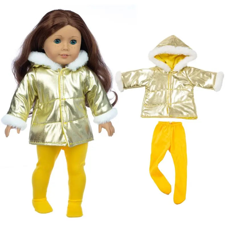 Winter clothes For 18 inch American Girl Doll Jackets+Pants and Doll accessories Children best Gift (Shoes are not included)