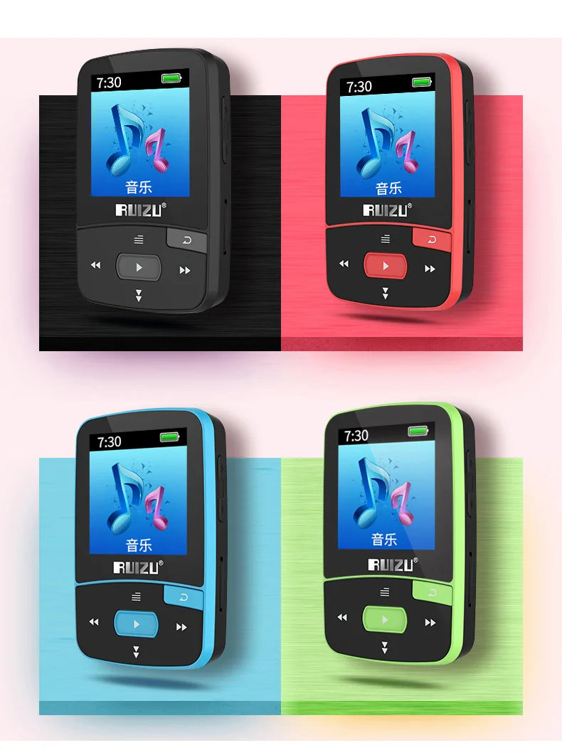 music player RUIZU X50 Sportmp3 player bluetooth  Clip Mini Support FM,Recording,E-Book,Clock,Pedometer mini mp3 player