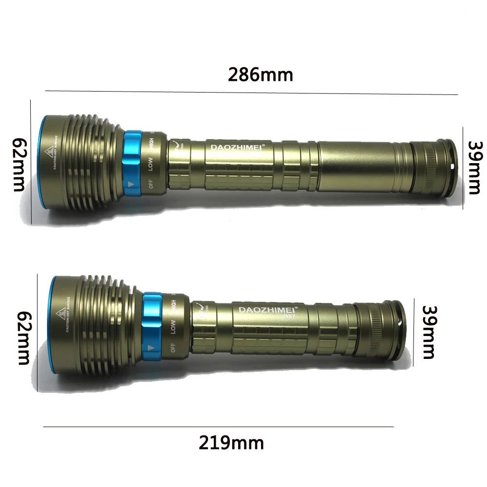 2024 new 8000LM high power Waterproof Diving Flashlight T6 L2 Underwater light 3 Modes 18650/26650 Scuba Flash Light