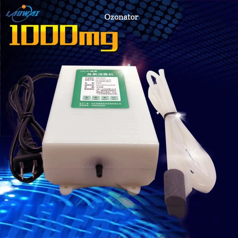 1000mg Ozone Generator 220v Water Ozonizer Aquarium Water Ozonator Sterilization DIY Kit Vegetable Washing Machin(220V/110V/12V)