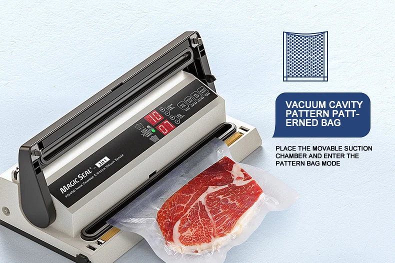 MAGIC SEAL MS400 Food Vacuum Sealer Machine Best Vacuum Sealer Packaging Machine Plastic Bag Sealer Common To All Bags