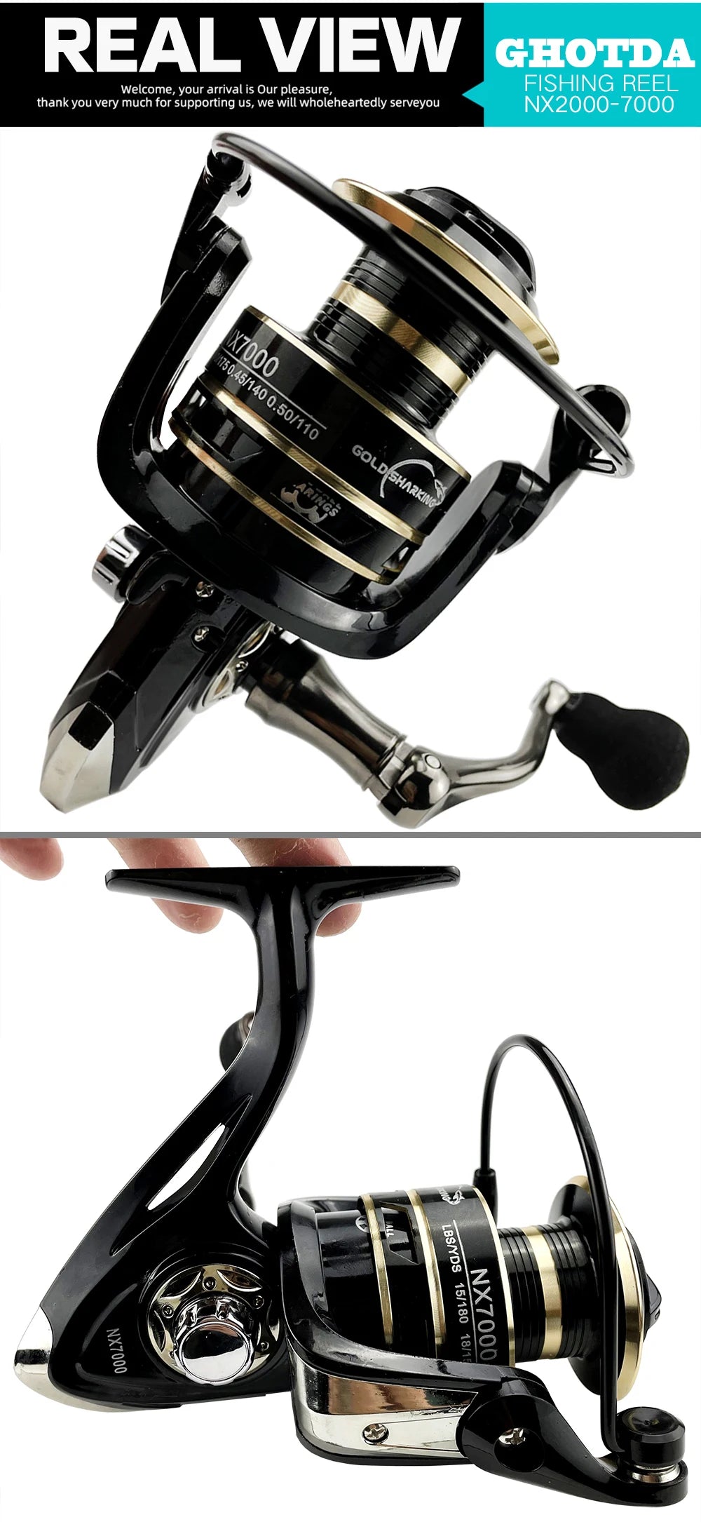 High-Quality Metal Spool Saltwater 5.2:1/4.7:1 High Speed Reel Waterproof Suitable for Pike Fishing 2000-7000Sreies