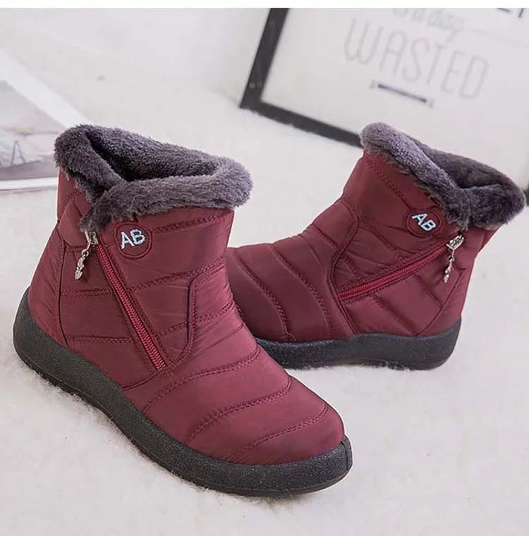 Snow Women Boots Comfortable Women's Boots Waterproof Women Shoes Zipper Shoes Woman Soft Fur Women's Winter Boots Botas Mujer