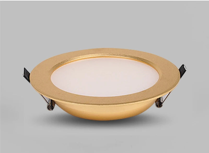 Ultra-thin LED Ceiling Downlight Gold Recessed 5W/7W Luxury Bathroom Bedroom Living Room Shop Home Spot Lighting Fixtures AC220V