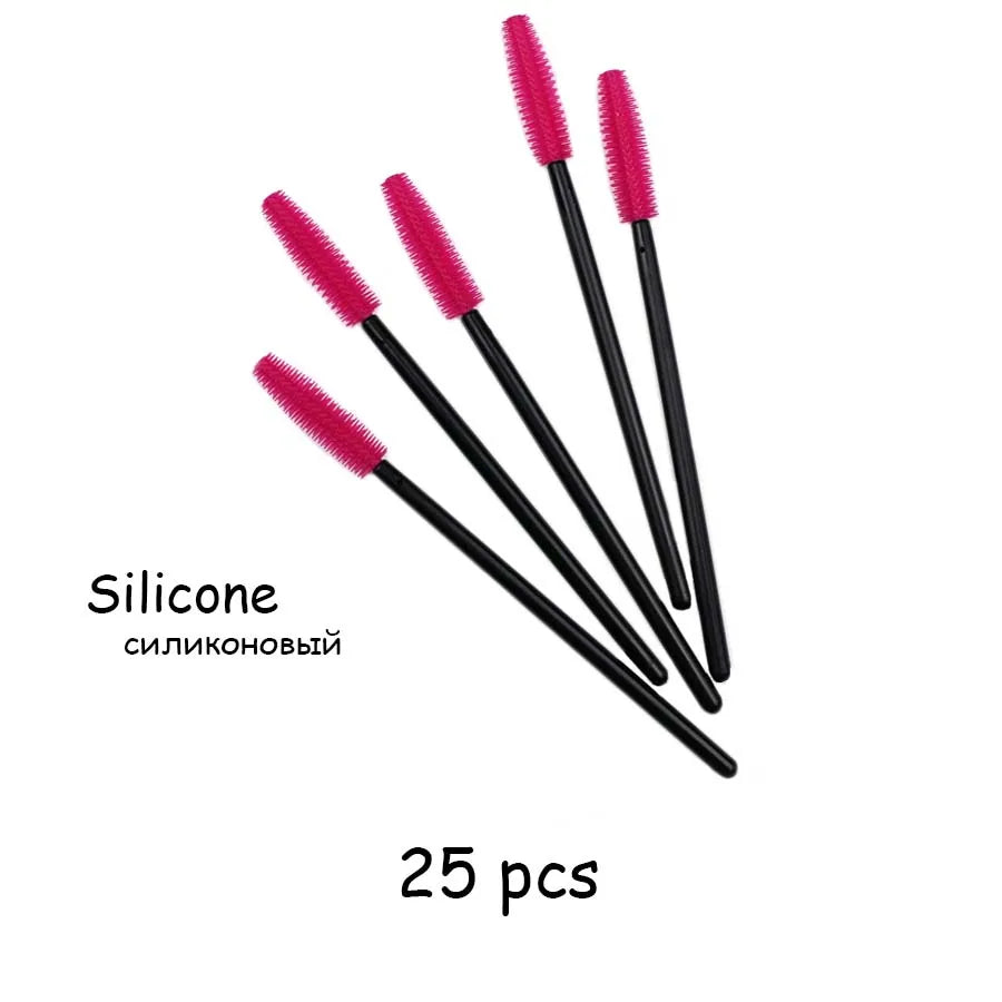 5/25 PCS Silicone Mascara Wands Applicator Disposable Eyelash Brushes Comb Beauty Makeup Brush For Women Eyelash Extension tools