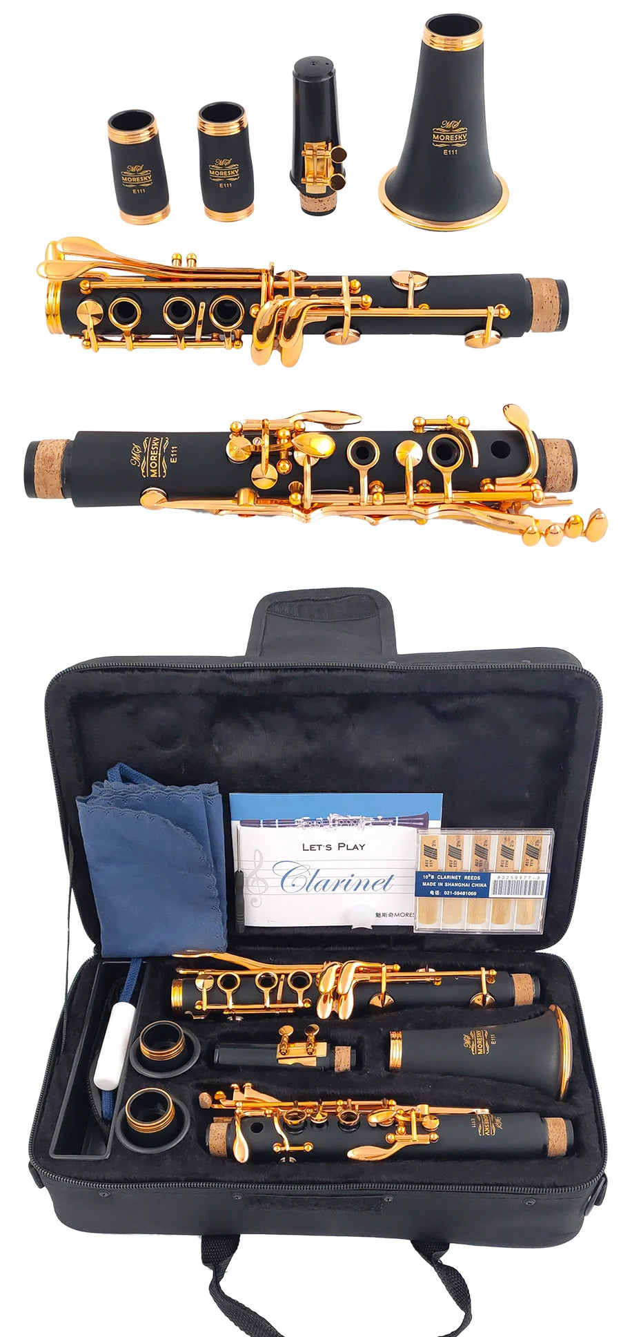 MORESKY Bb Clarinet 17 Key Sib Klarnet /ABS Body Material Clarinette