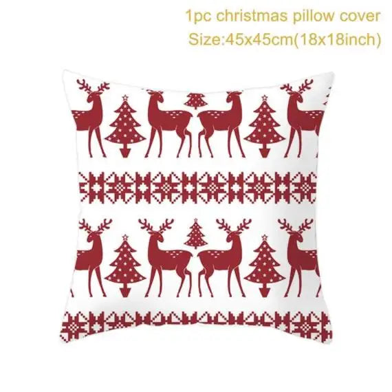 45cm Christmas Cushion Cover Navidad Merry Christmas Decorations For Home 2024 Xmas Noel Cristmas Ornaments New Year Gifts 2025