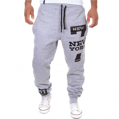 Autumn Winter Pants Men Casual Jogger Number 7 Printed Letter Drawstring Sweatpants Trousers Pants Jogging Pants Streetwear