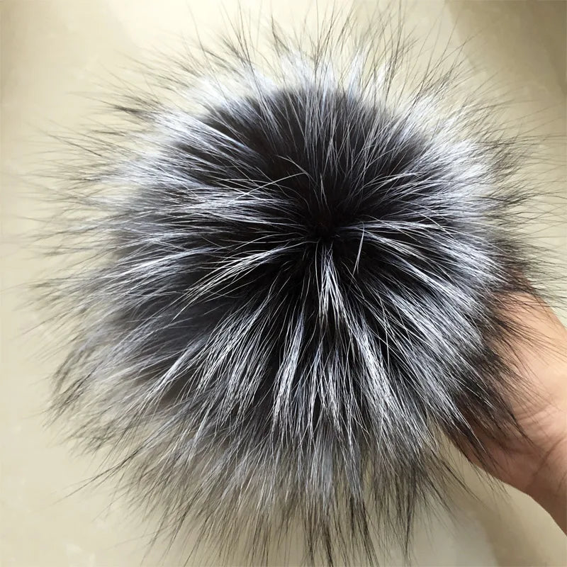 Real natural fox fur pompom raccoon fur pom pom for hat beanies For Caps Bags Scarf