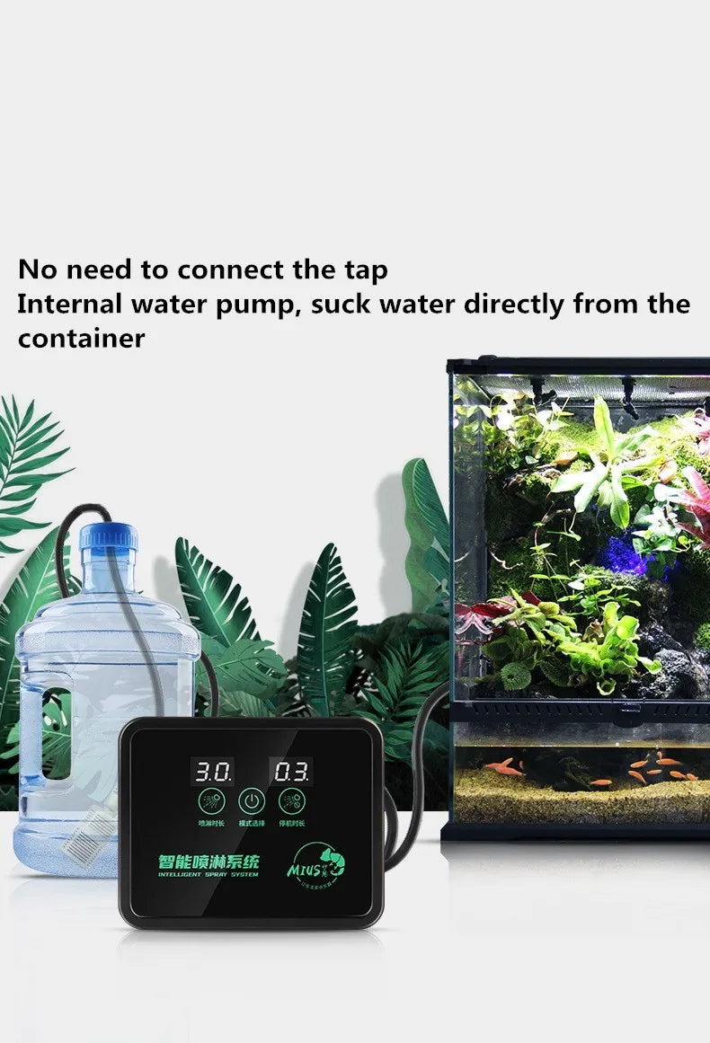 Intelligent Spray System Mist Rainforest Tank Timing Spray System Kit Reptile Fogger Terrariums Humidifier Electronic Timer