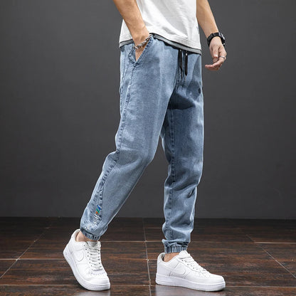 Spring Summer Black Blue Cargo Jeans Men Streetwear Denim Jogger Pants Men Baggy Harem Jean Trousers Plus Size