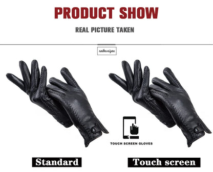 Fashion Buckskin real women's leather gloves,Comfortable warm women's winter gloves Cold protection gloves for women - 2265