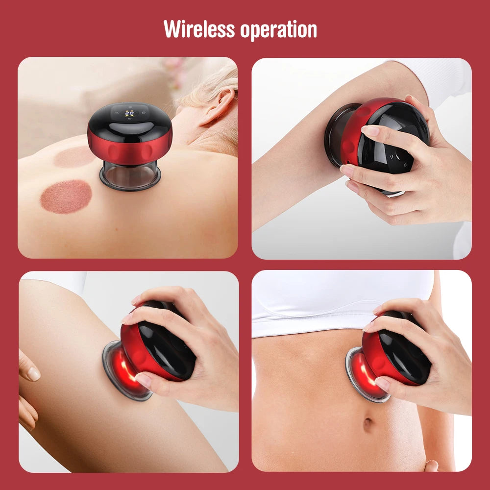 Intelligent Vacuum Cupping Massage Device Electric Heating Scraping Suction Cups Physical Fatigue Relieve Health Guasha Cans