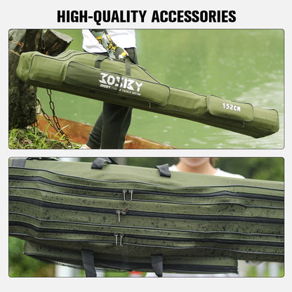 Fishing Rod Reel Bag Portable Folding Waterproof Outdoor Tackle Multi Purpose Carry Case Carrier Backpack 60CM 122CM 152CM 182CM