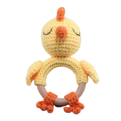 1pc Baby Teether Safe Wooden Toys Mobile Pram Crib Ring DIY Crochet Giraffe Deer Rattle Soother Product