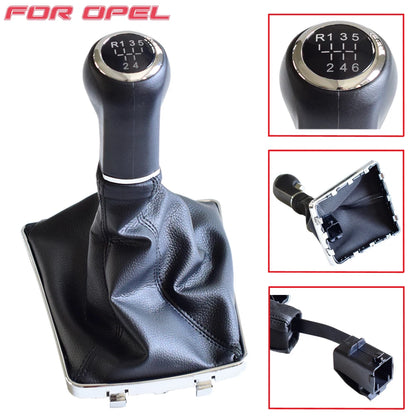 Fit For VAUXHALL OPEL ASTRA III H 1.6 2004-2010 Manual 5 6 Speed Gear Stick Lever Knob Shifter With Leather Dust-Proof Cover