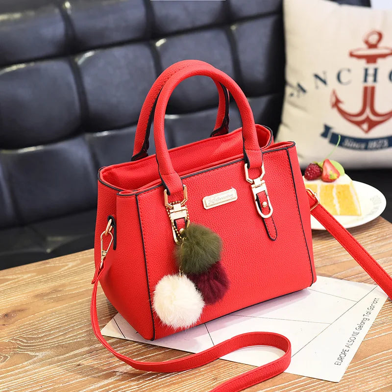 Yogodlns women beading pendant handbag ladies embossed shoulder bag ladies Messenger bag hairball bags high quality bag