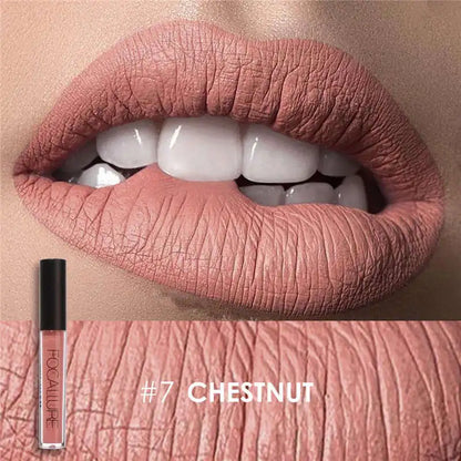 FOCALLURE Waterproof Liquid Lipstick Batom Red Velvet Lip Tint Brown Nude Matte Colourful Lipstick Makeup Cosmetics Maquiagem