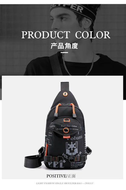 Men Shoulder Chest Pack Cross body Bag Mini Nylon Rucksack Waterproof Travel  Male Sling Backpack Messenger Side Bags