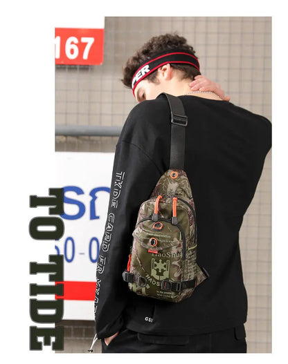 Men Shoulder Chest Pack Cross body Bag Mini Nylon Rucksack Waterproof Travel  Male Sling Backpack Messenger Side Bags