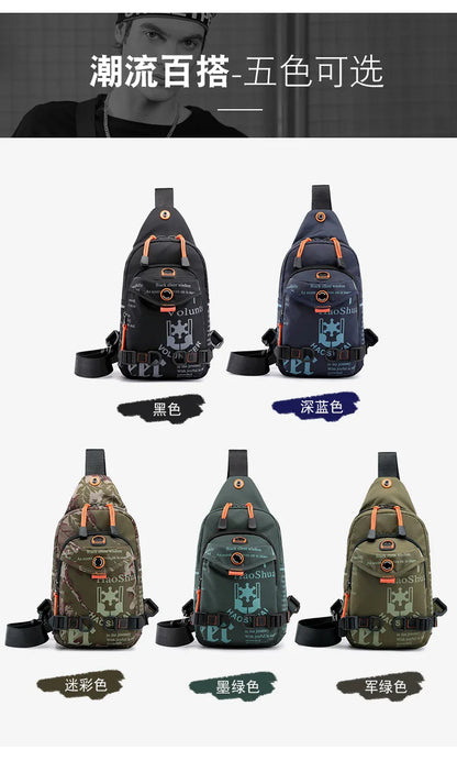 Men Shoulder Chest Pack Cross body Bag Mini Nylon Rucksack Waterproof Travel  Male Sling Backpack Messenger Side Bags