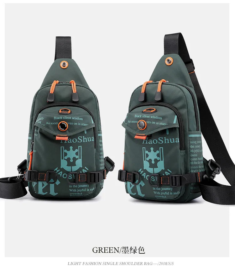 Men Shoulder Chest Pack Cross body Bag Mini Nylon Rucksack Waterproof Travel  Male Sling Backpack Messenger Side Bags