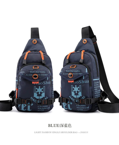 Men Shoulder Chest Pack Cross body Bag Mini Nylon Rucksack Waterproof Travel  Male Sling Backpack Messenger Side Bags