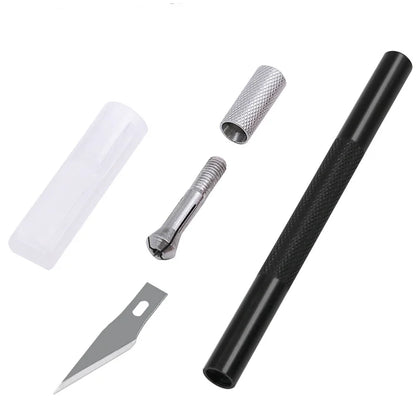 1 Set Precision Hobby Knife Metal Handle With Blades For Arts Wood Carving Tools Crafts Phone PCB Repair Multi DIY Hand Tools