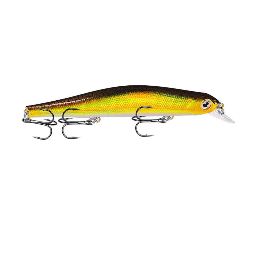 1pc Fishing Lure Minnow 12.5cm/17.7g Topwater Artificial Bait 3D Eyes Plastic Wobblers Tackle Pesca Far-casting Magnet System