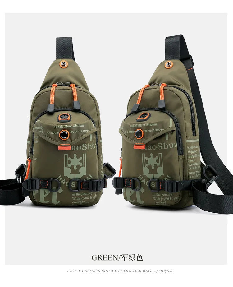 Men Shoulder Chest Pack Cross body Bag Mini Nylon Rucksack Waterproof Travel  Male Sling Backpack Messenger Side Bags