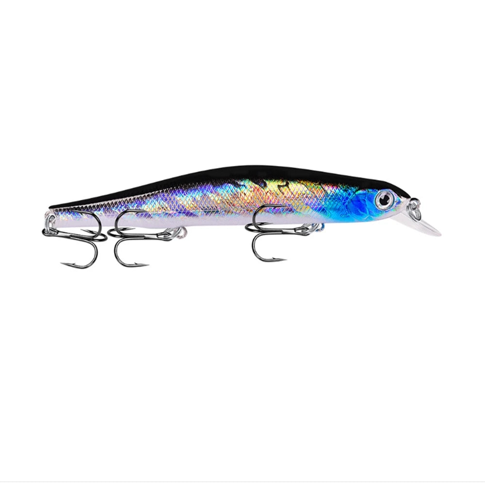 1pc Fishing Lure Minnow 12.5cm/17.7g Topwater Artificial Bait 3D Eyes Plastic Wobblers Tackle Pesca Far-casting Magnet System