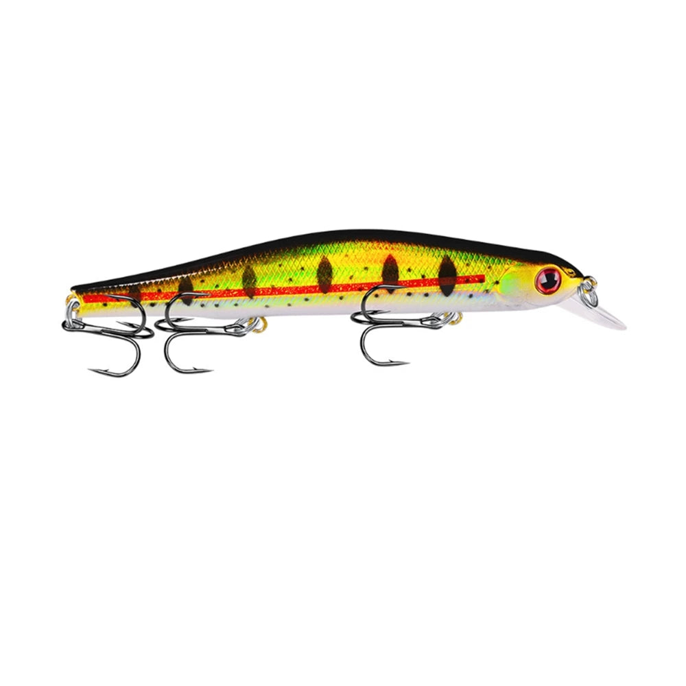 1pc Fishing Lure Minnow 12.5cm/17.7g Topwater Artificial Bait 3D Eyes Plastic Wobblers Tackle Pesca Far-casting Magnet System