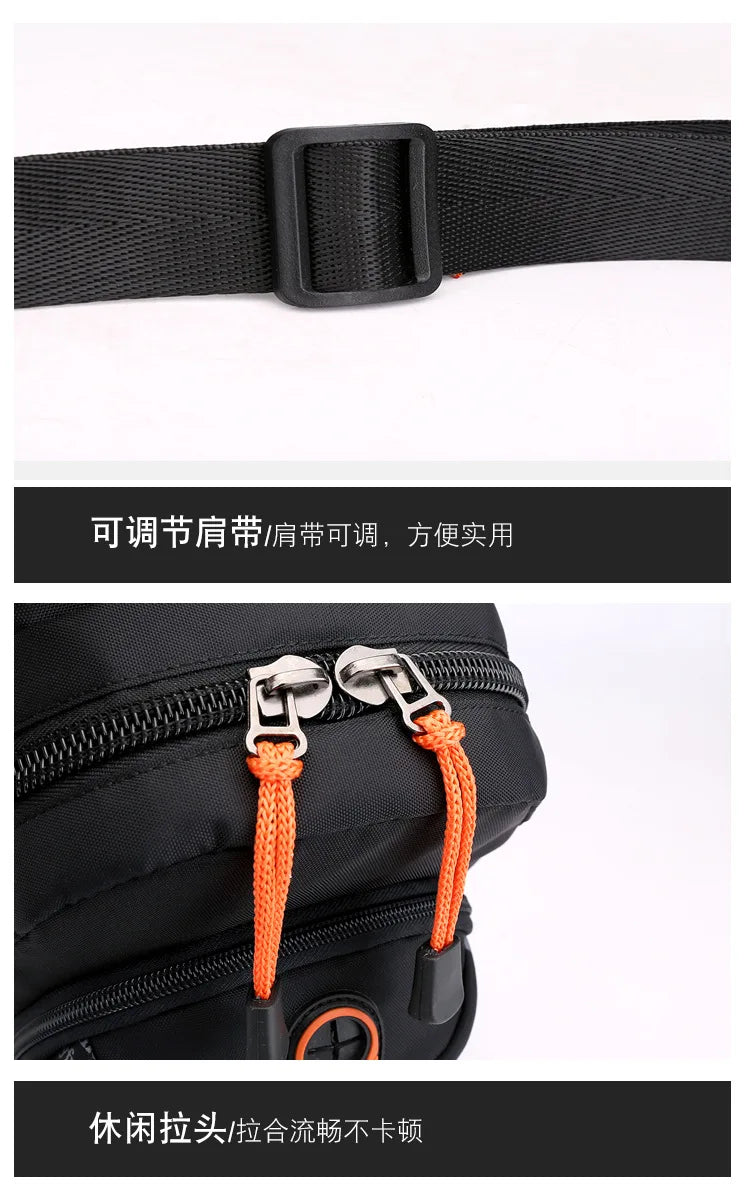 Men Shoulder Chest Pack Cross body Bag Mini Nylon Rucksack Waterproof Travel  Male Sling Backpack Messenger Side Bags