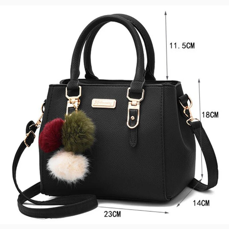 Yogodlns women beading pendant handbag ladies embossed shoulder bag ladies Messenger bag hairball bags high quality bag