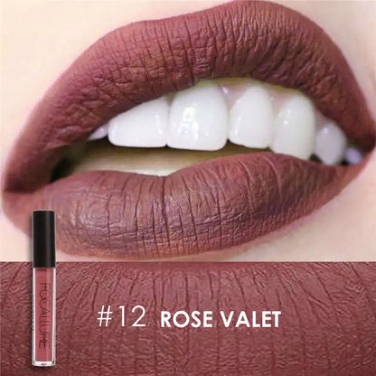 FOCALLURE Waterproof Liquid Lipstick Batom Red Velvet Lip Tint Brown Nude Matte Colourful Lipstick Makeup Cosmetics Maquiagem