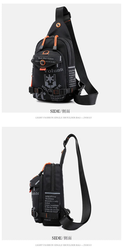 Men Shoulder Chest Pack Cross body Bag Mini Nylon Rucksack Waterproof Travel  Male Sling Backpack Messenger Side Bags