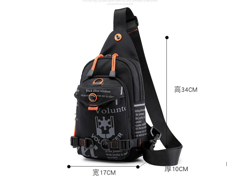 Men Shoulder Chest Pack Cross body Bag Mini Nylon Rucksack Waterproof Travel  Male Sling Backpack Messenger Side Bags