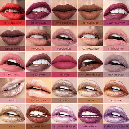 FOCALLURE Waterproof Liquid Lipstick Batom Red Velvet Lip Tint Brown Nude Matte Colourful Lipstick Makeup Cosmetics Maquiagem