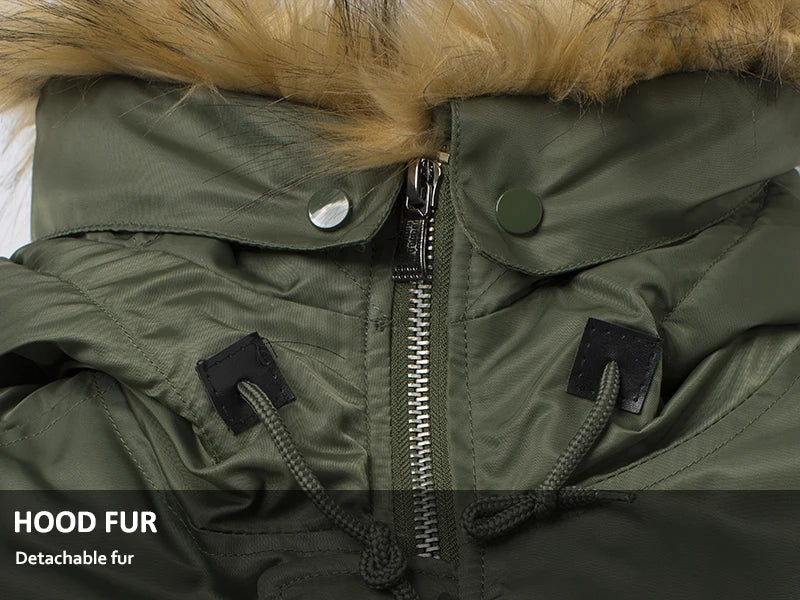 2023 Winter N3B puffer men long Куртка аляска coat military fur hood warm tactical bomber army korean thick parka