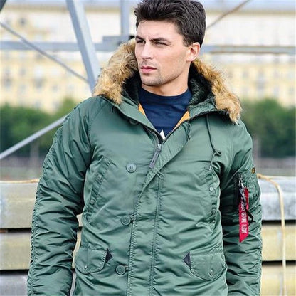 2023 Winter N3B puffer men long Куртка аляска coat military fur hood warm tactical bomber army korean thick parka