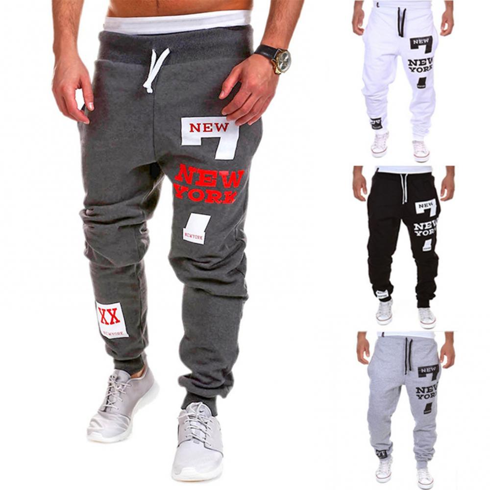 Autumn Winter Pants Men Casual Jogger Number 7 Printed Letter Drawstring Sweatpants Trousers Pants Jogging Pants Streetwear