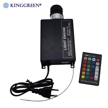 1X High Brightness RGB LED lighting 16W fiber optic light engine with 24key RF remote controller