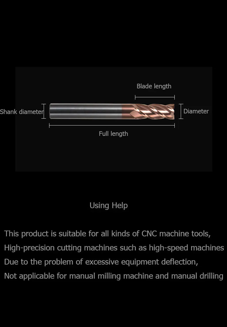 Milling Cutter Alloy Coating Tungsten Steel Tool Maching Hrc55 Endmill Milling Cutter Kit Milling Machine Tools cnc Router Bits