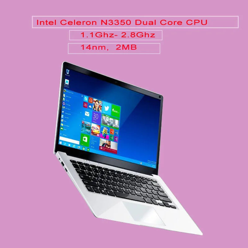 14inch Student Cheap Laptop 6GB RAM 64GB/128GB/512GB SSD HD Cam WiFi Bluetooth  Windows 10 Notebook Computer