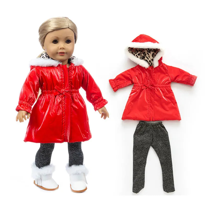 Winter clothes For 18 inch American Girl Doll Jackets+Pants and Doll accessories Children best Gift (Shoes are not included)