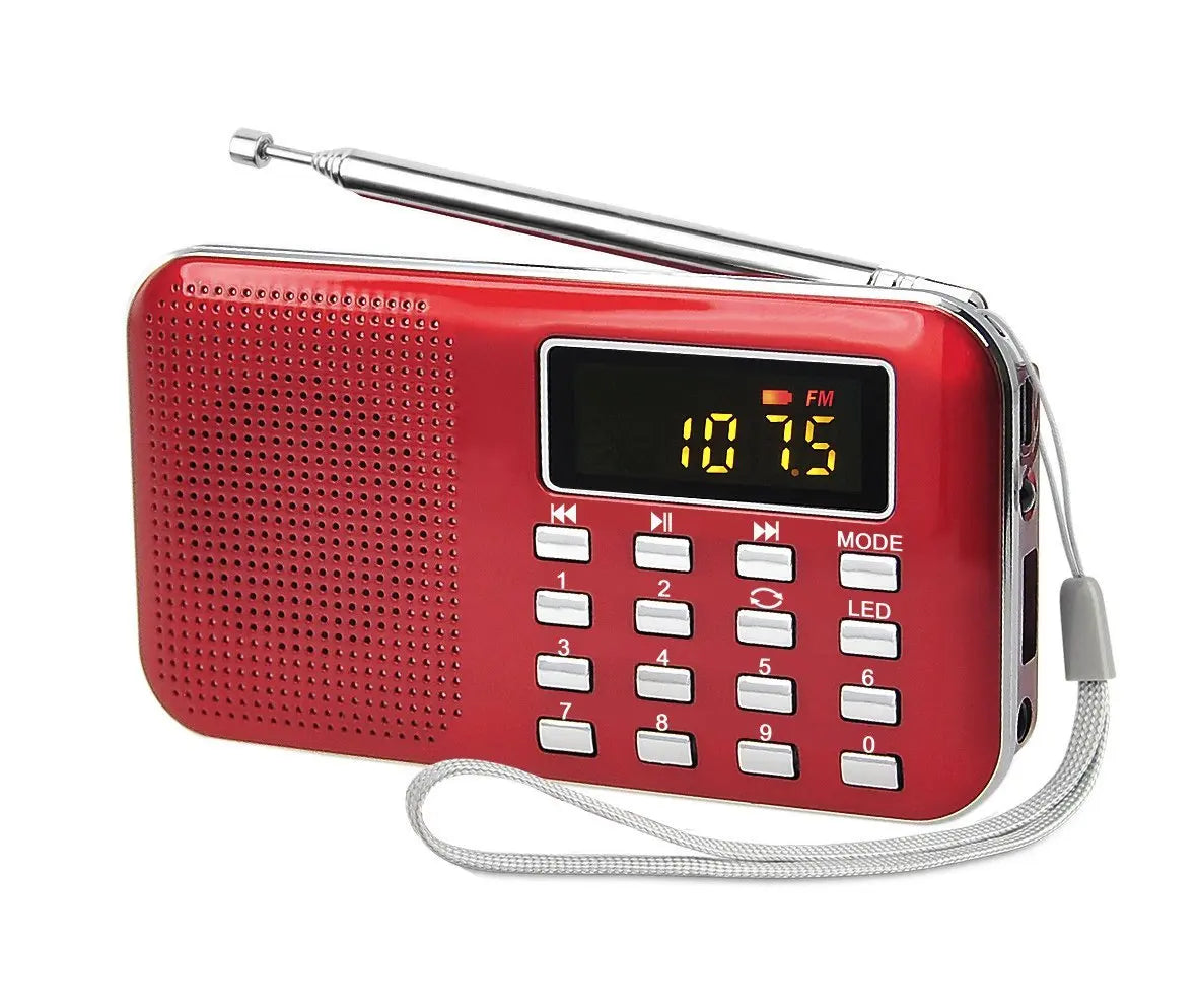 EONKO L-218AM AM/FM Radio Speaker with TF USB AUX Flashlight Rechargeable Battery