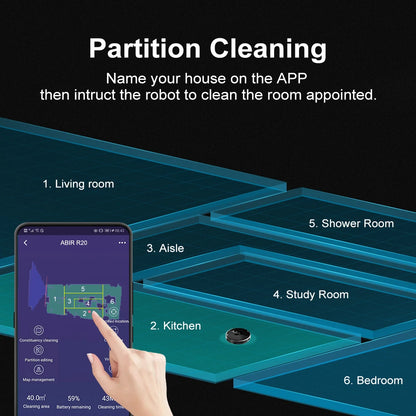 Robot Vacuum Cleaner ABIR X8,Laser Lidar,6500pa Suction,Multi-Floor Map,UV Lamp,TOF Wisdom,APP Restricted Area,Smart Home Mop