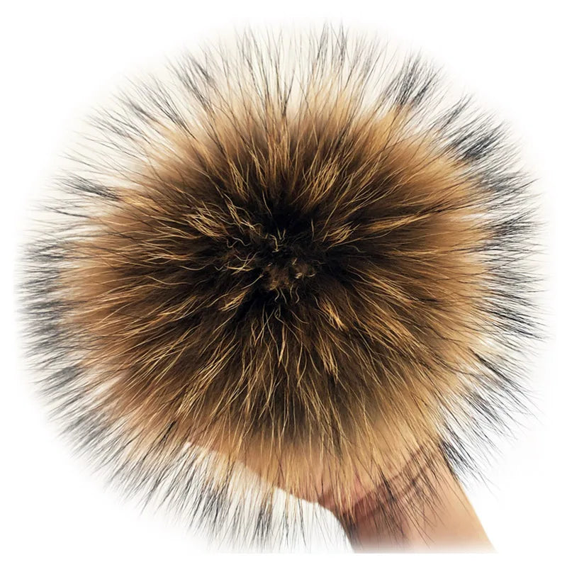 Real natural fox fur pompom raccoon fur pom pom for hat beanies For Caps Bags Scarf