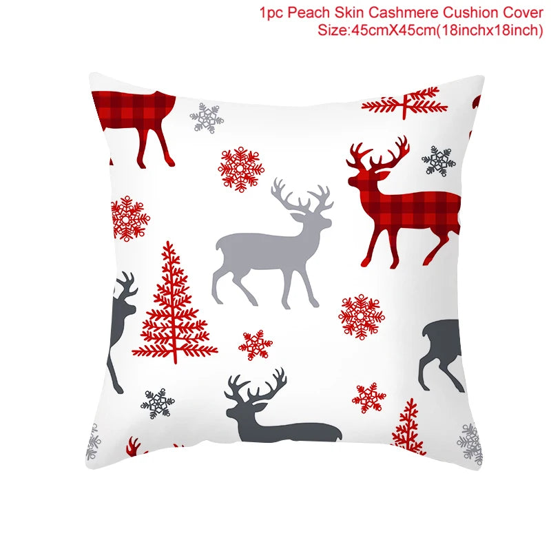 45cm Christmas Cushion Cover Navidad Merry Christmas Decorations For Home 2024 Xmas Noel Cristmas Ornaments New Year Gifts 2025