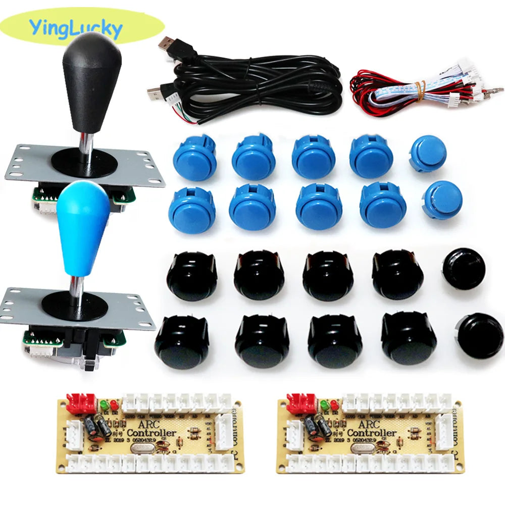 ARCADE, Arcade joystick DIY Kit Zero Delay USB Controller SANWA 8 Way Joystick 30mm Push Buttons, botões para PC, Raspberry Pi